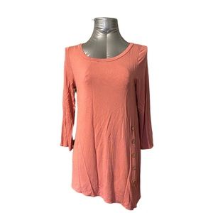 Coral Color Asymmetrical tunic top Large